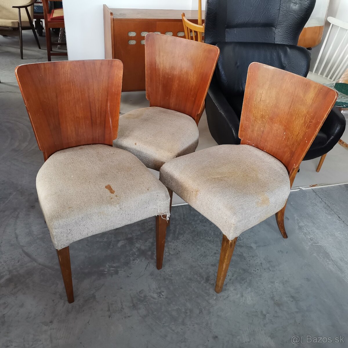 Retro Stolicky Halabala Lizatka 1930 Art Deco 3ks