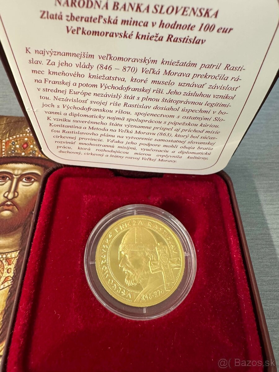 Zlatá mince 100 EUR Rastislav 2014