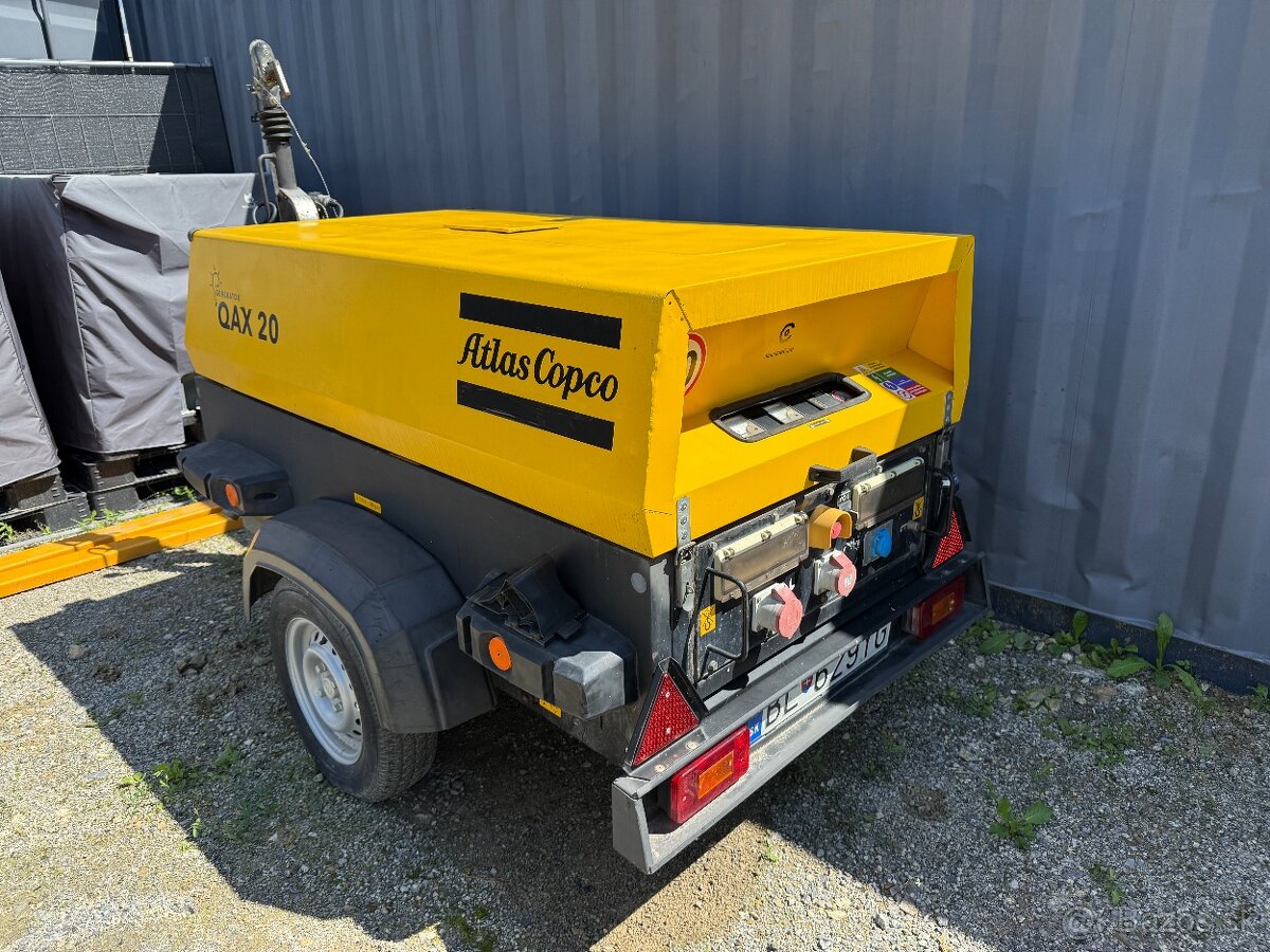 Pojazdná elektrocentrála Atlas Copco QAS 20DD 20kW ŠPZ