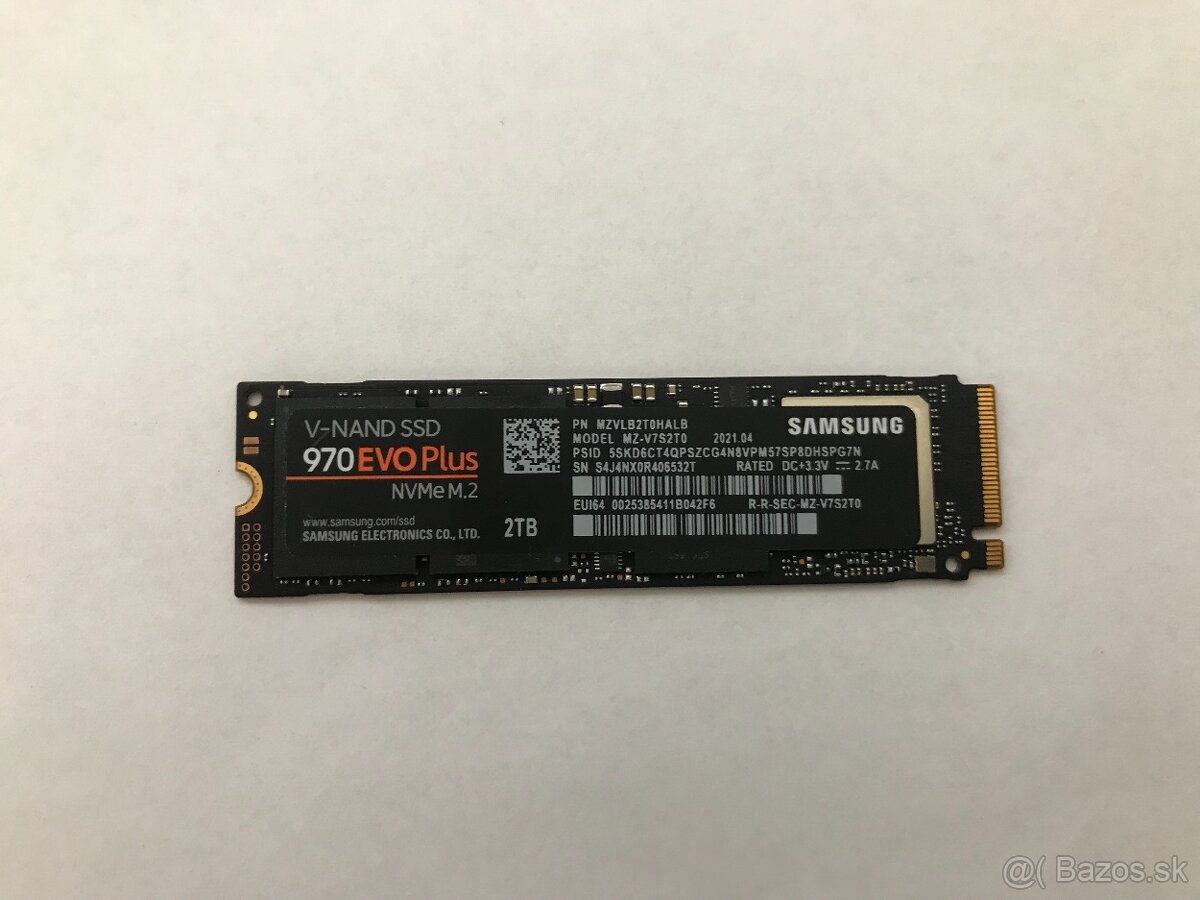 SSD disk NVme M.2. SAMSUNG EVO PLUS 2TB.