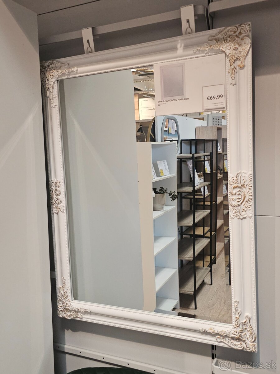 Zrkadlo NORDBORG rozmmer 70x90 biela Nerozbalena