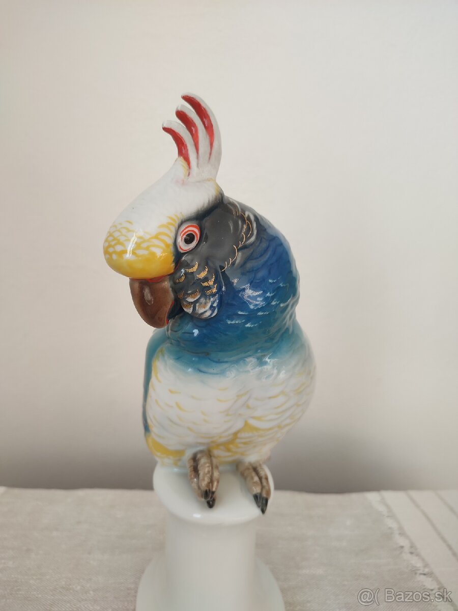 Ens Volkstedt veľký papagáj porcelánová soška 33 cm

