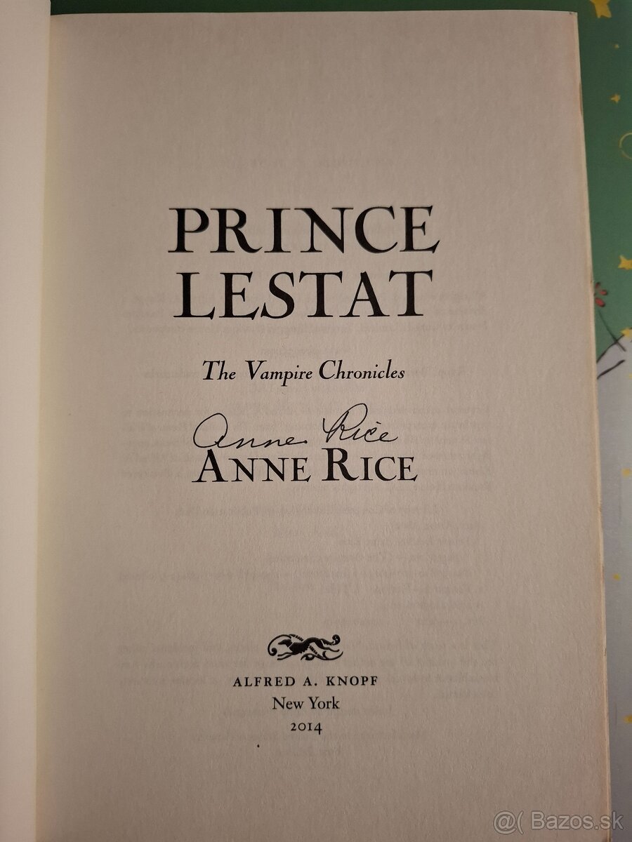 Anne Rice - podpísaná kniha