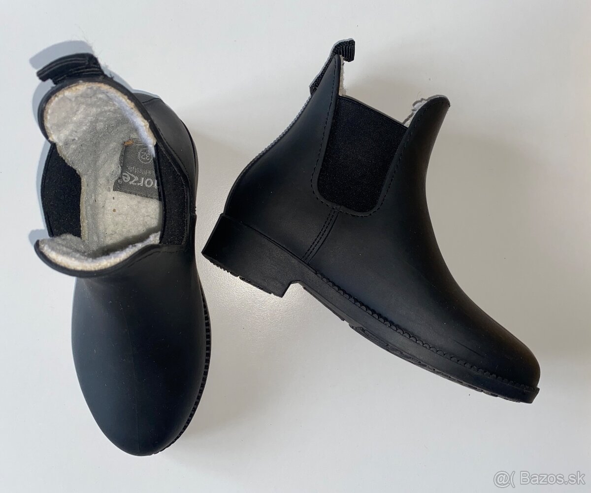 Horse - Cierne zateplene gumaky velkost 32 (19 cm)