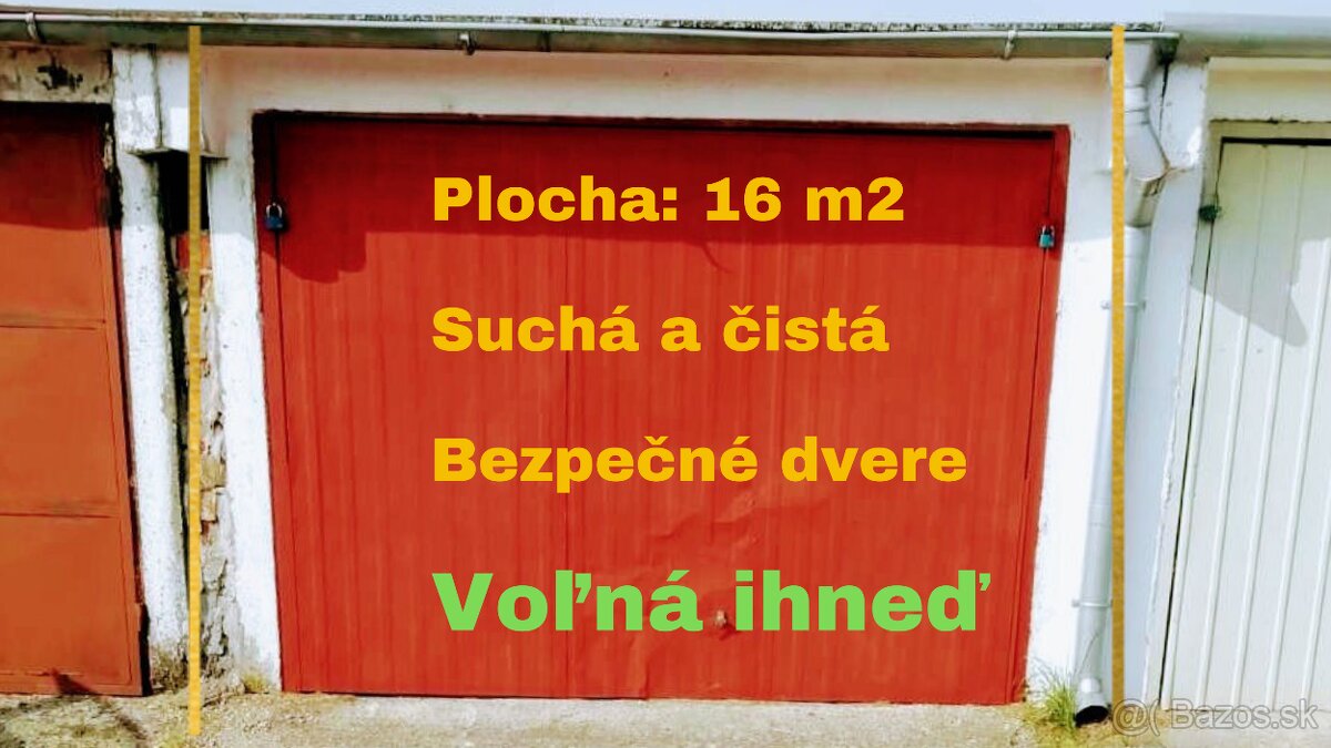🚗 Prenájom garáže v Trebišove – Vojenské Lúčky 🔐