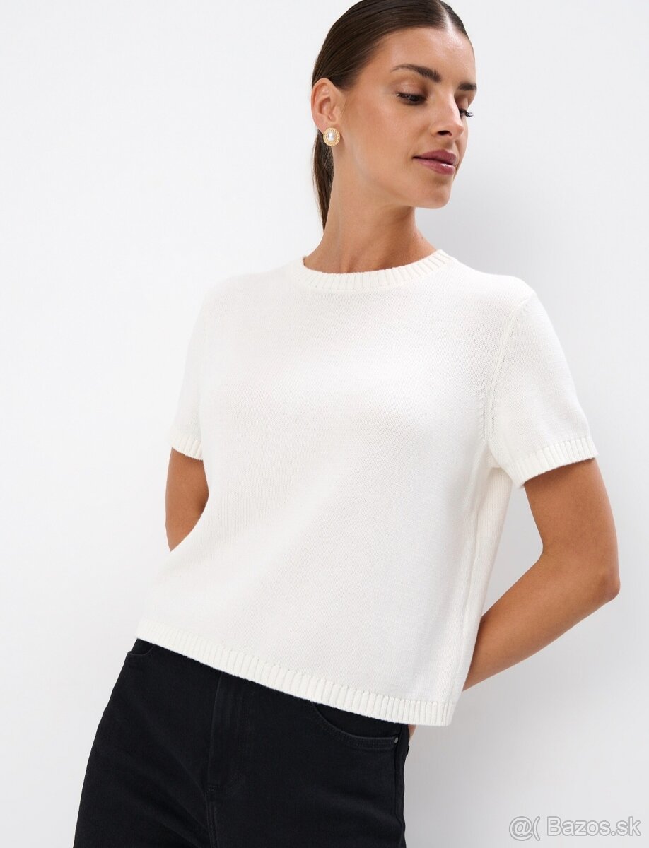 Mohito bavlnene upletove tričko XS biele