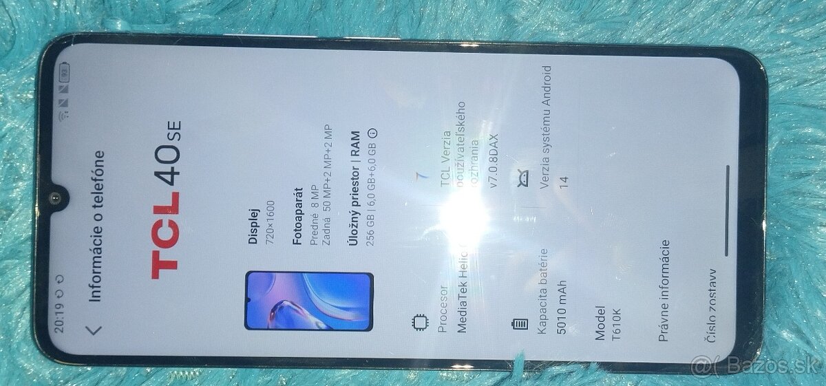 Predám mobil:TCL 40SE
