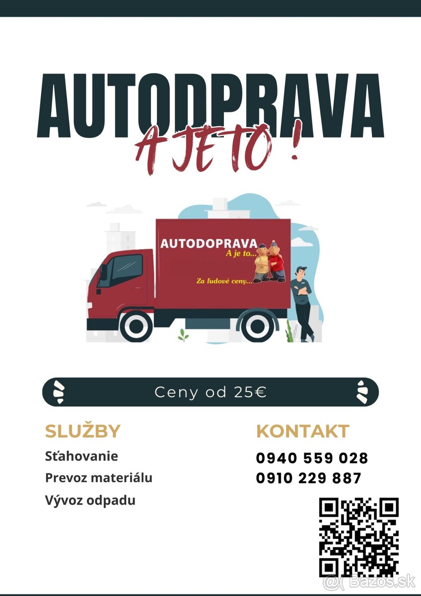 Prešov a okolie preprava sťahovanie