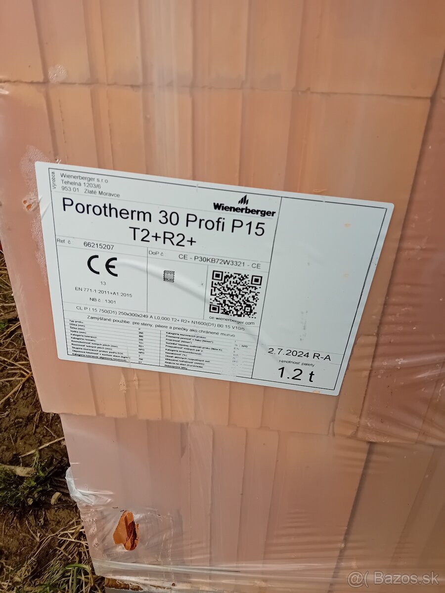 Tehla brúsená Porotherm 30 Profi P12 Dryfix