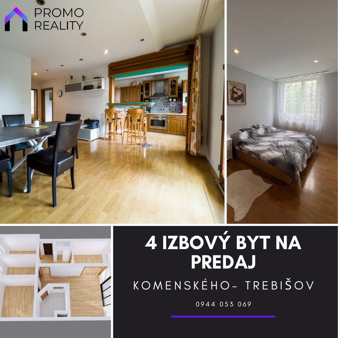 Priestranný 4 izbový byt Trebišov, ULICA KOMENSKÉHO