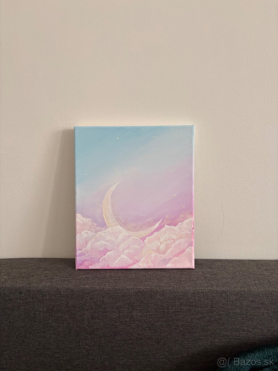 Rucne malovany obraz tempery na platne