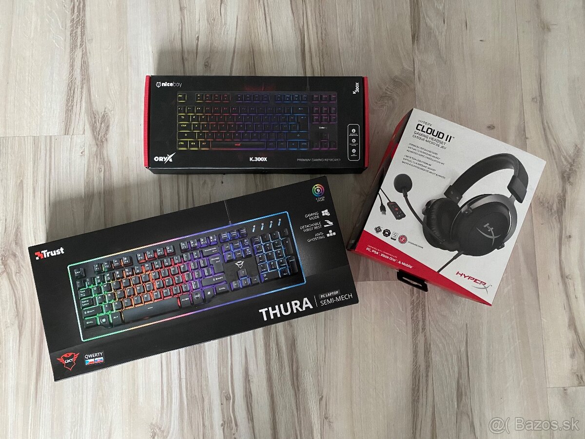 Klávesnice a herné slúchadlá