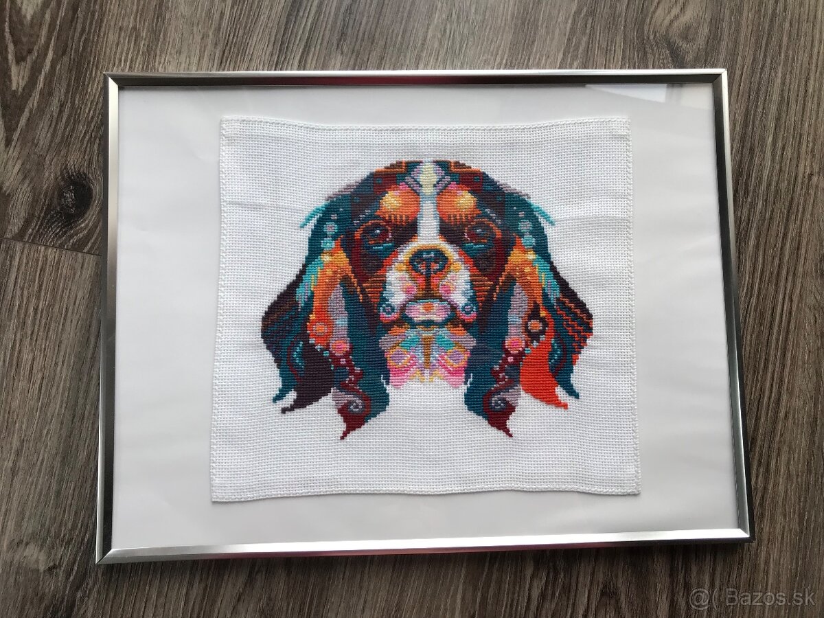 Krížiková výšivka/ obraz Kavalier