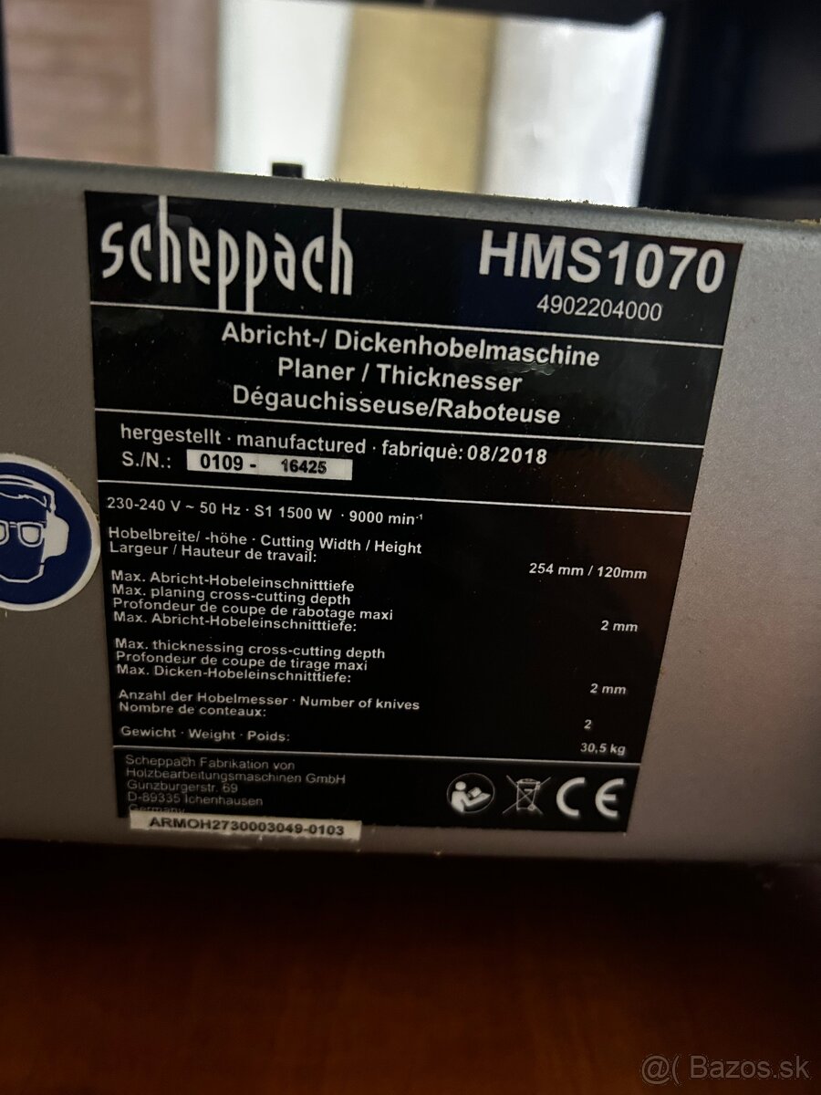 Hobľovka s prieťahom Scheppach HMS 1070