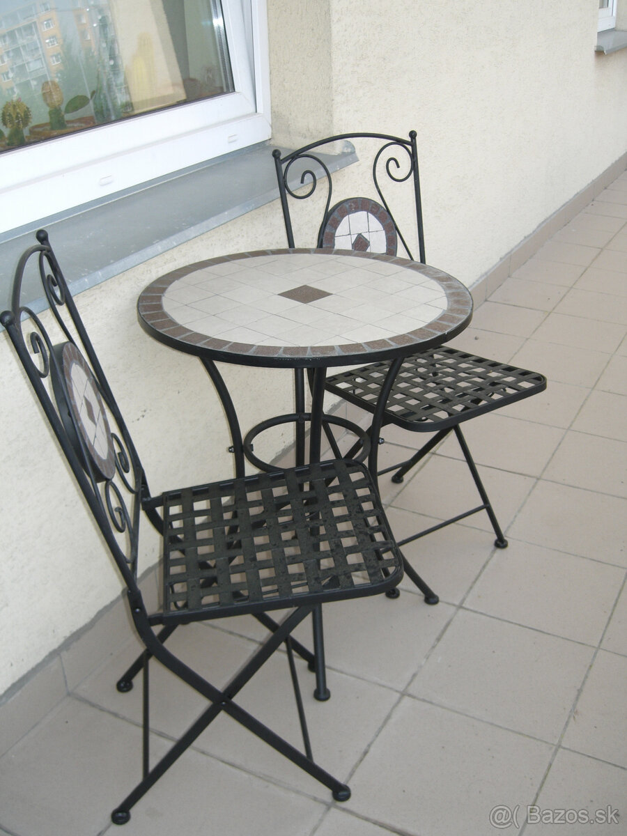 Používaná kovová balkónová zostava (iba osobný odber)