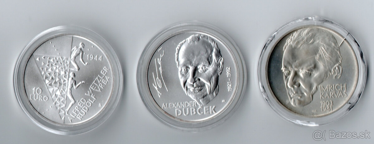 Pamätné 10 Euro a 20 Euro mince Slovensko