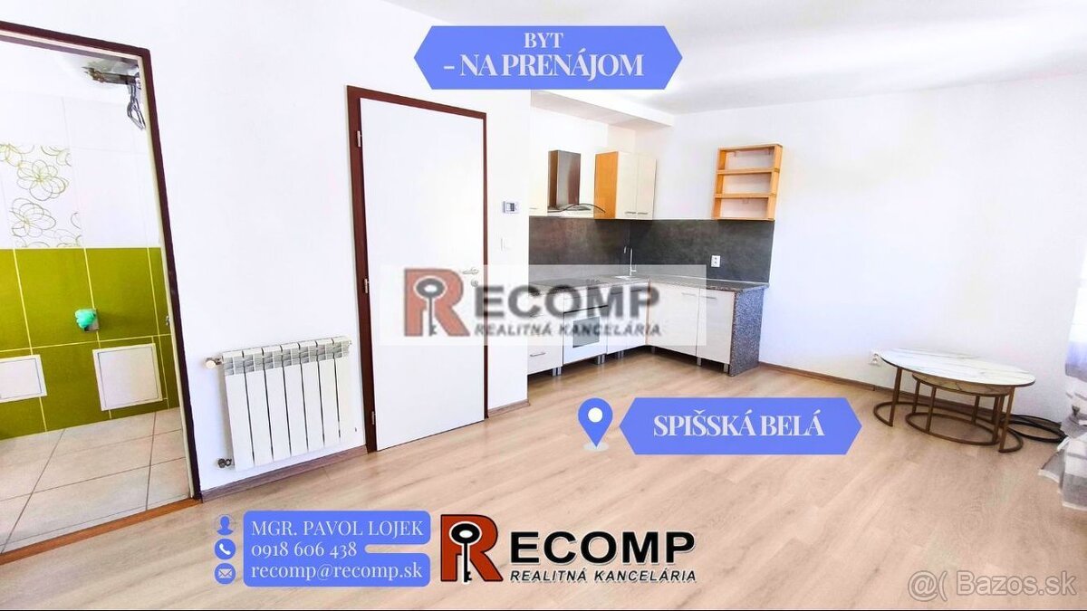 Na prenájom kompletne zrekonštruovaný 2-izbový byt v Spišske