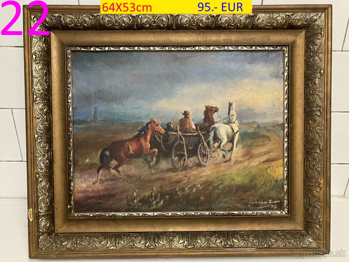 Obrazy olejomaľby rôzne tematiky viac kusov