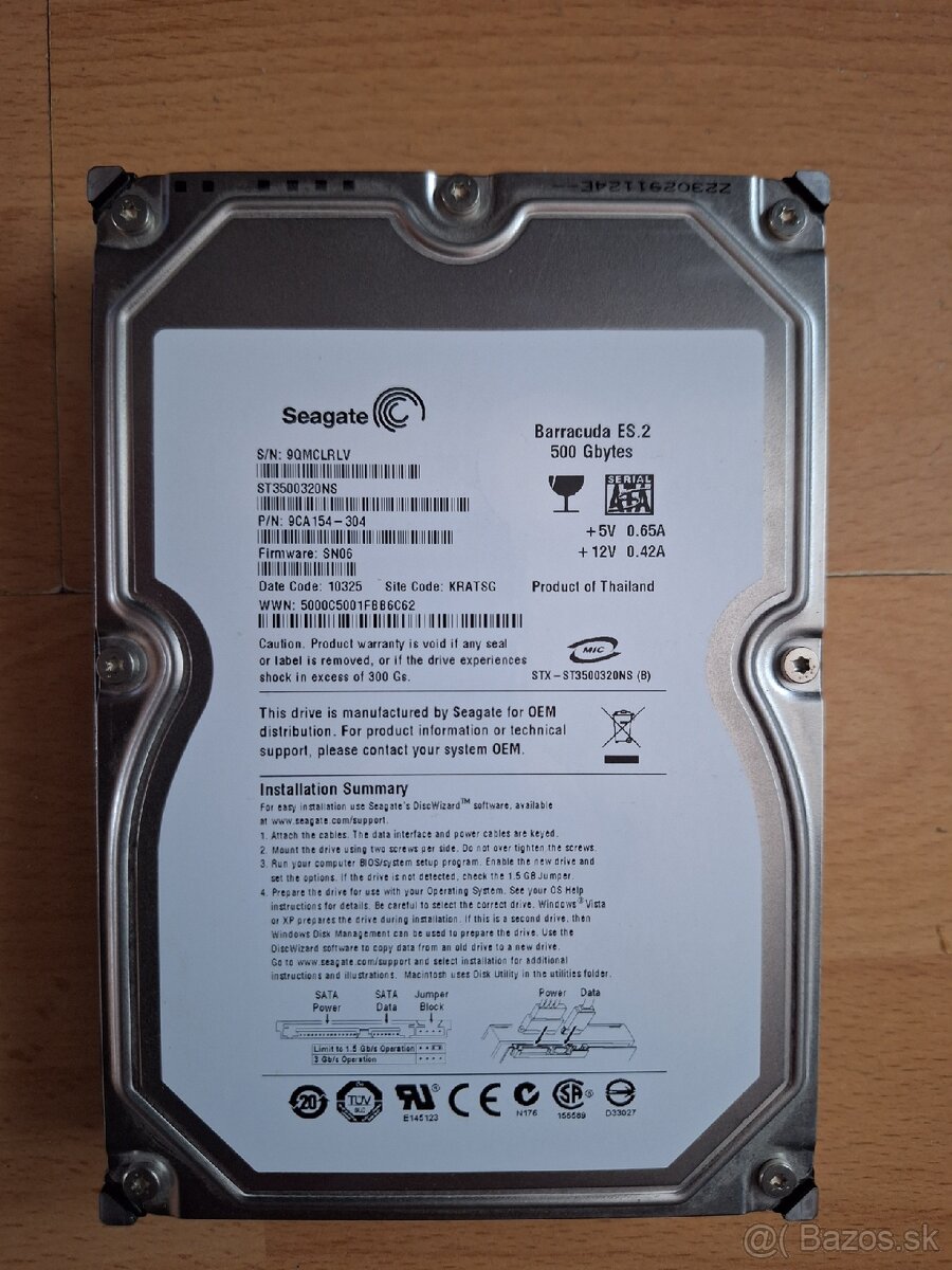 Hdd seagate 500gb 3,5".