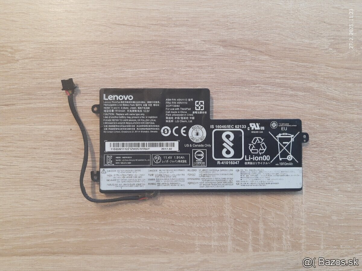 Predam Lenovo Thinkpad bateriu vnutornu