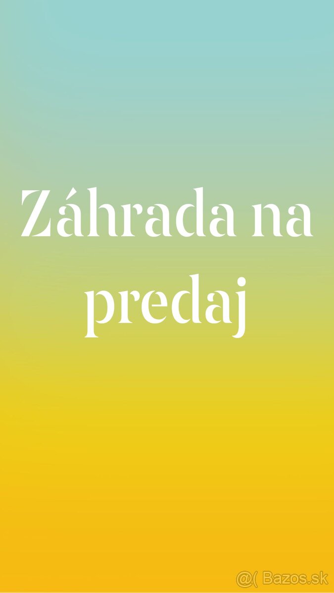 Na predaj záhrada v okrese Žirany