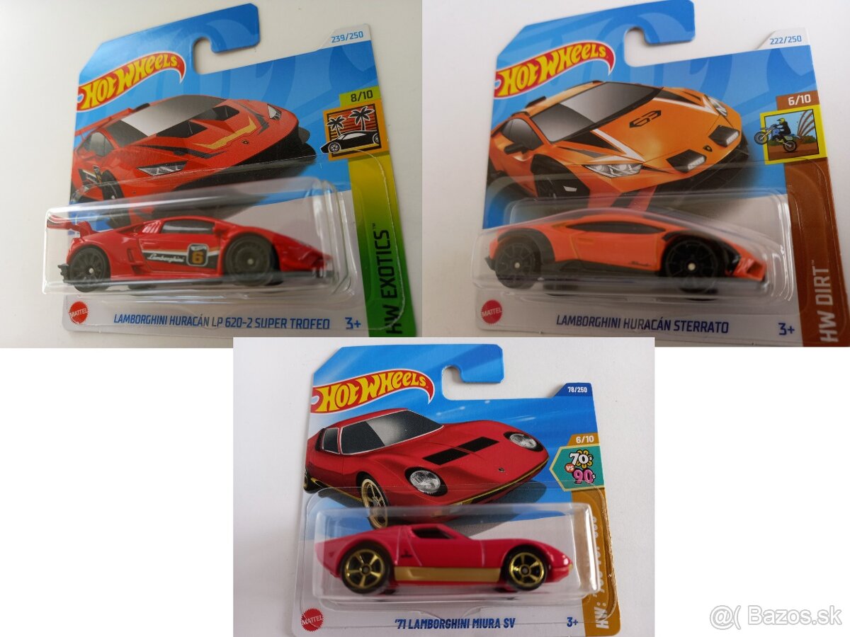 HOT WHEELS - LAMBORGHINI HURACÁN STERATO,LP 620, MIURA SV