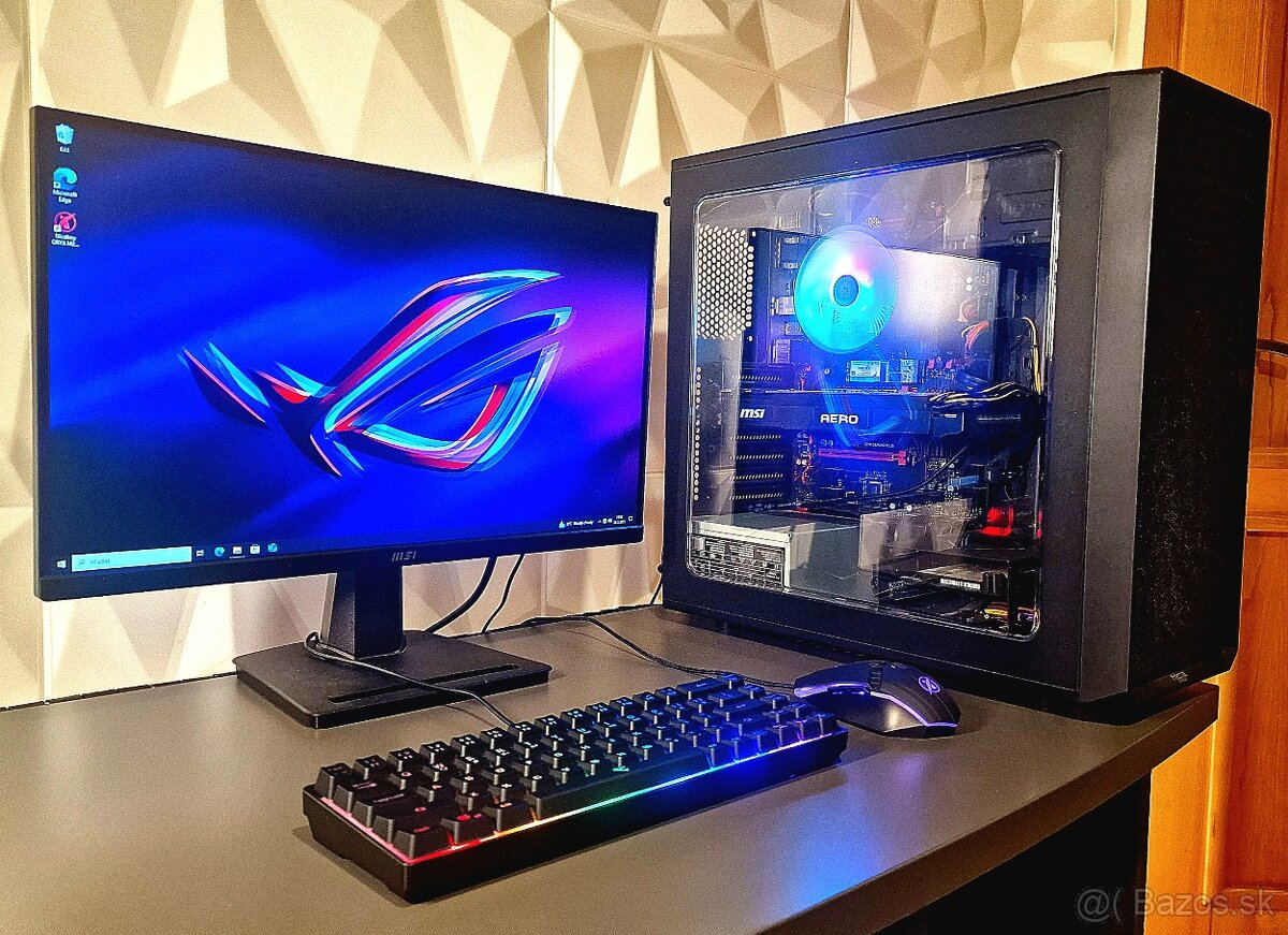 Herný PC + monitor, klávesnica, myš