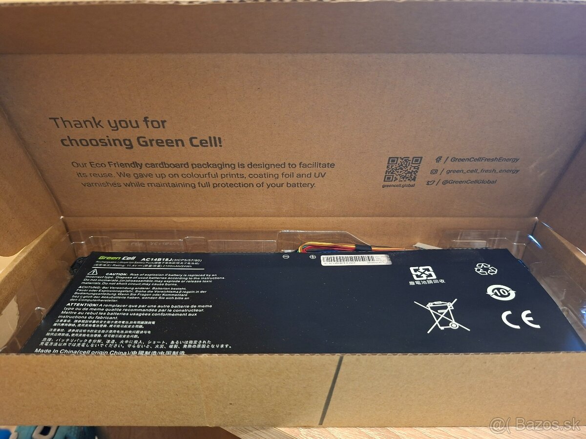 Batéria Green Cell AC14B18J pre Acer Aspire 3, 2100mAh