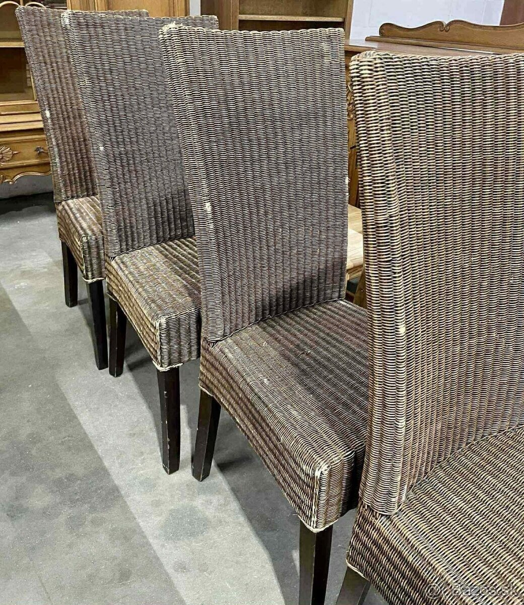 Ratanové stoličky , 4 ks, ratan, drevo, v 105 cm