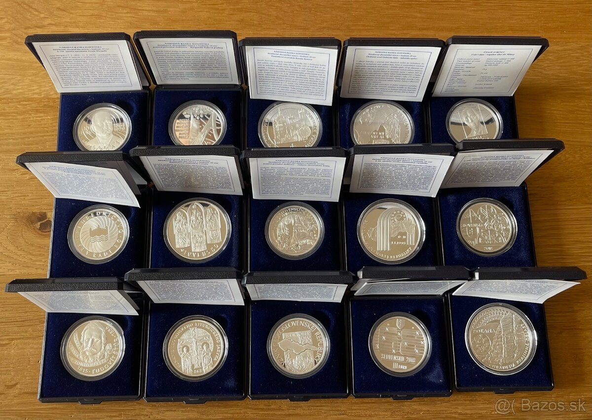 Slovenské strieborné mince - eurová mena Proof