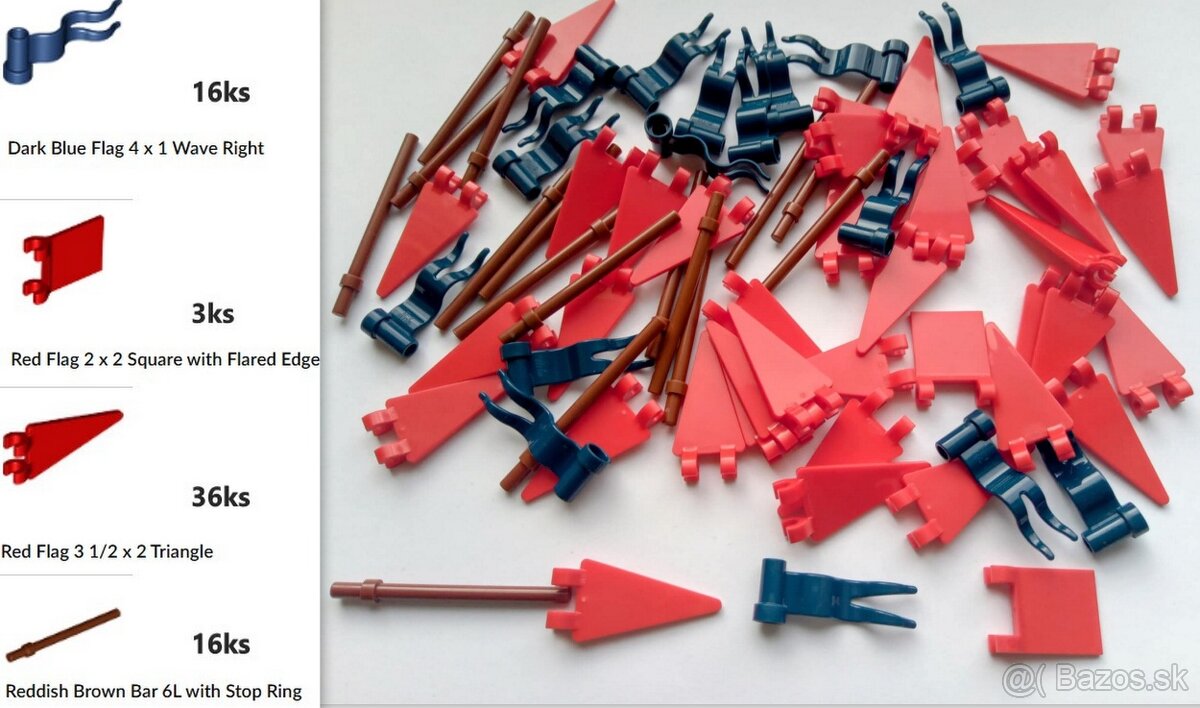 X5 Lego® Originál diely, vlajky (nové, nehrané, 71ks)