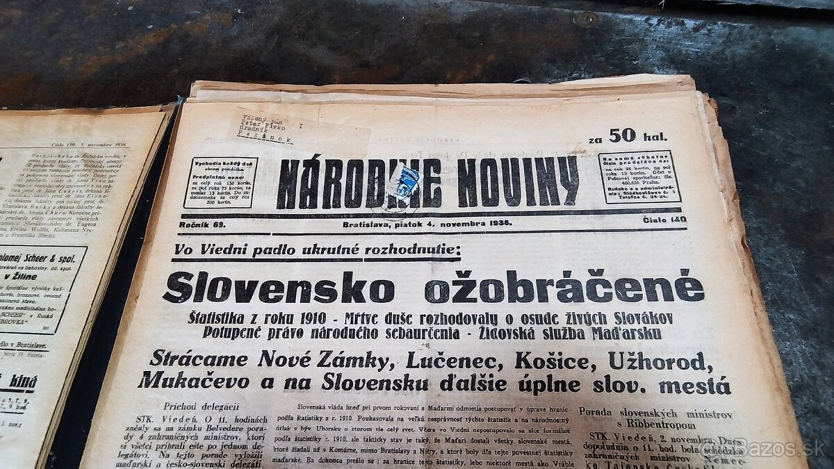 Predám prve  Noviny z 1928 až 1937