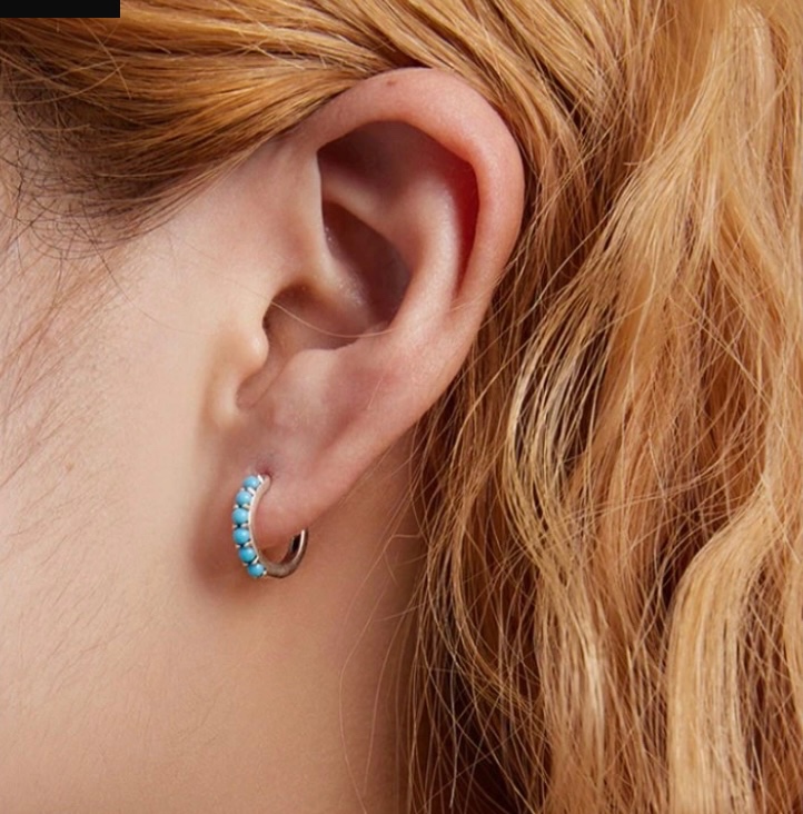 Strieborné náušnice s tyrkysom