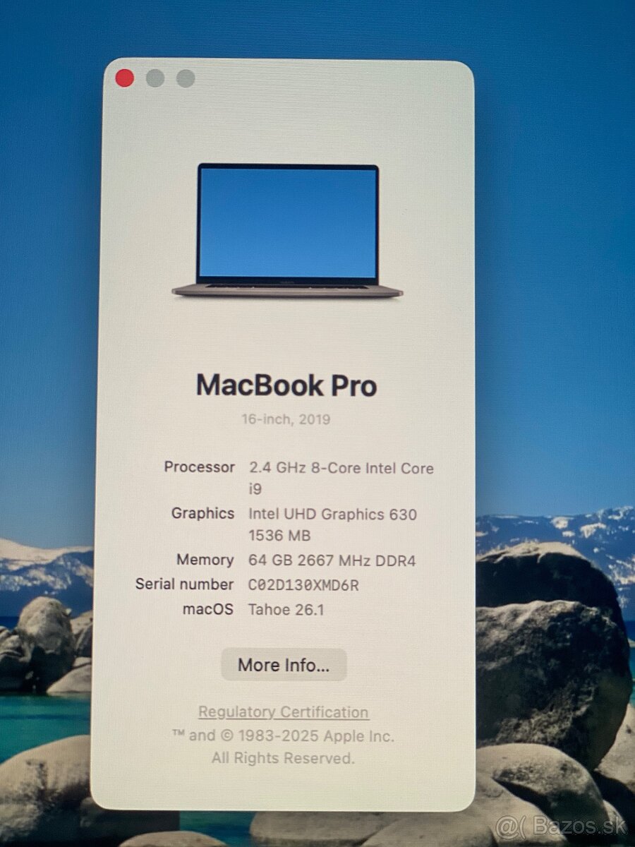 MacBook Pro 16 - 2019 (64gb Ram-1TB Ssd)