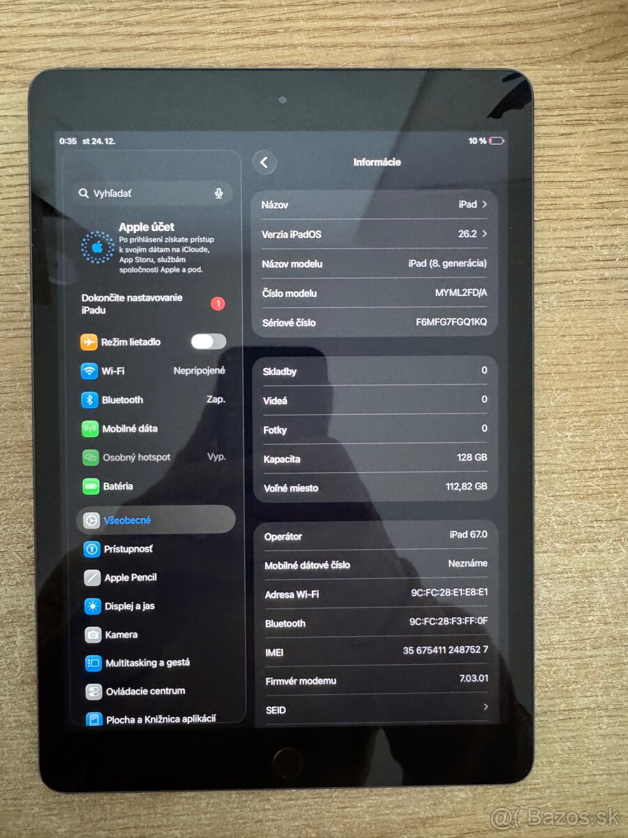 Apple iPad 8. gen– 128 GB, Space Gray (Wi-Fi + Cellular)