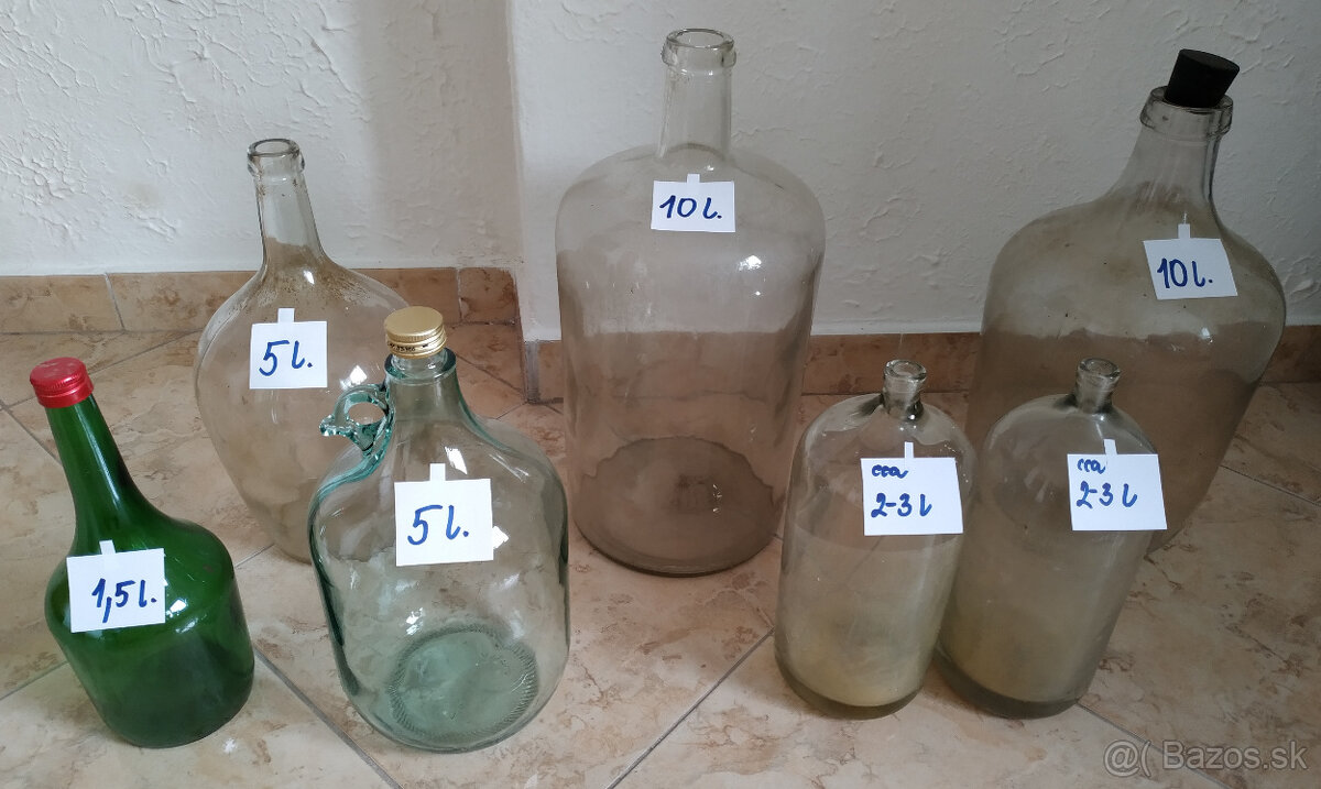 DEMIŽÓNY 5/10 litrové + FĽAšE