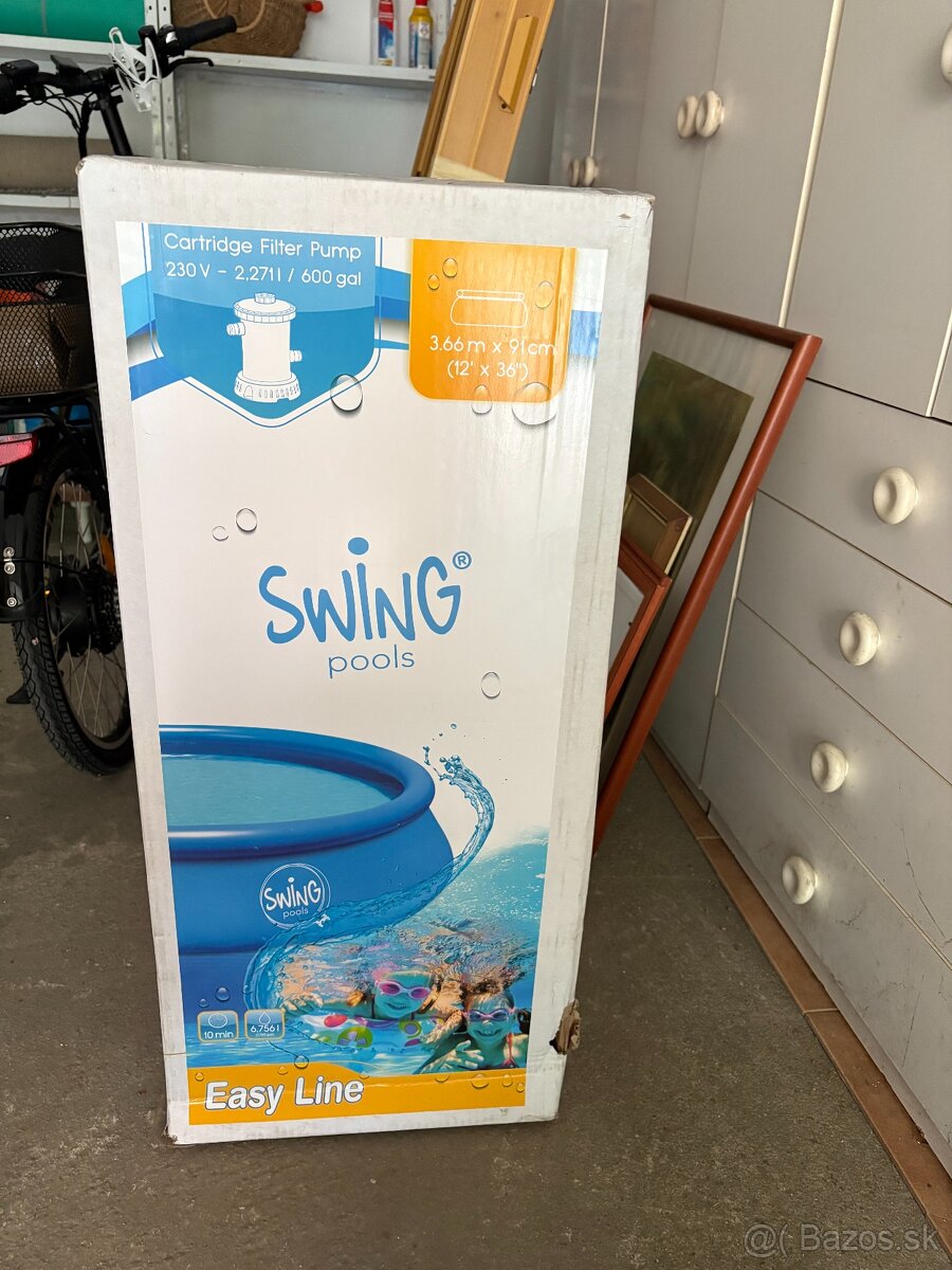 Predám bazén SWING SPLASH 3,66x0,91 m s filtráciou