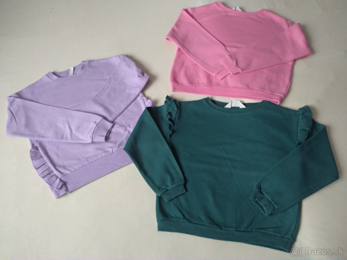 Dievčenské H&M mikiny veľkosť 122/128