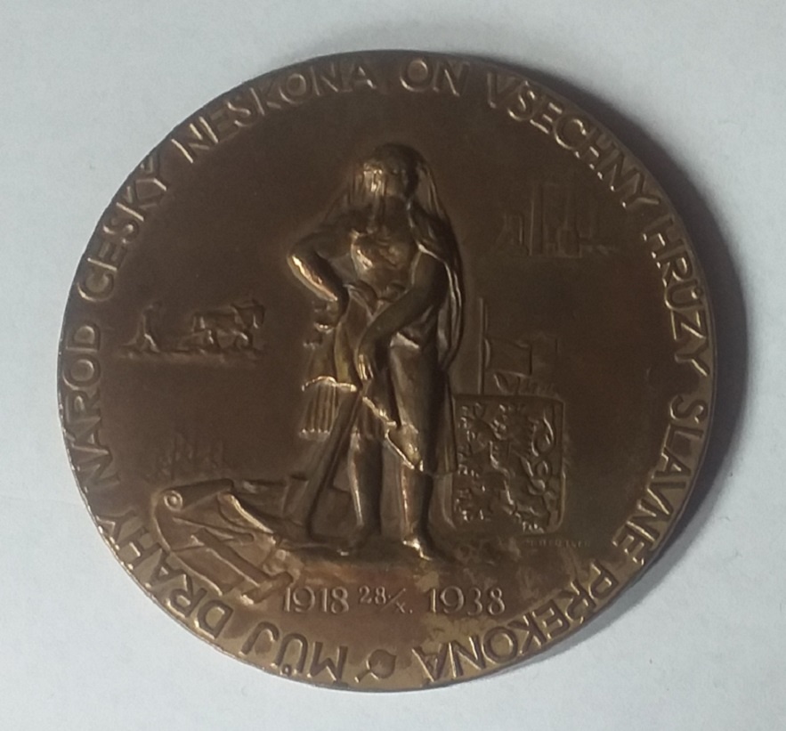 Medaila 1938 20. výročie vzniku Čs.republiky rezervované