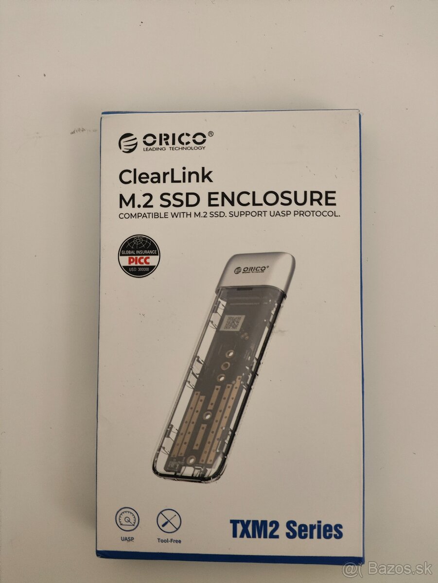 #139 ORICO ClearLink M.2 SSD box (externý diskový adaptér)