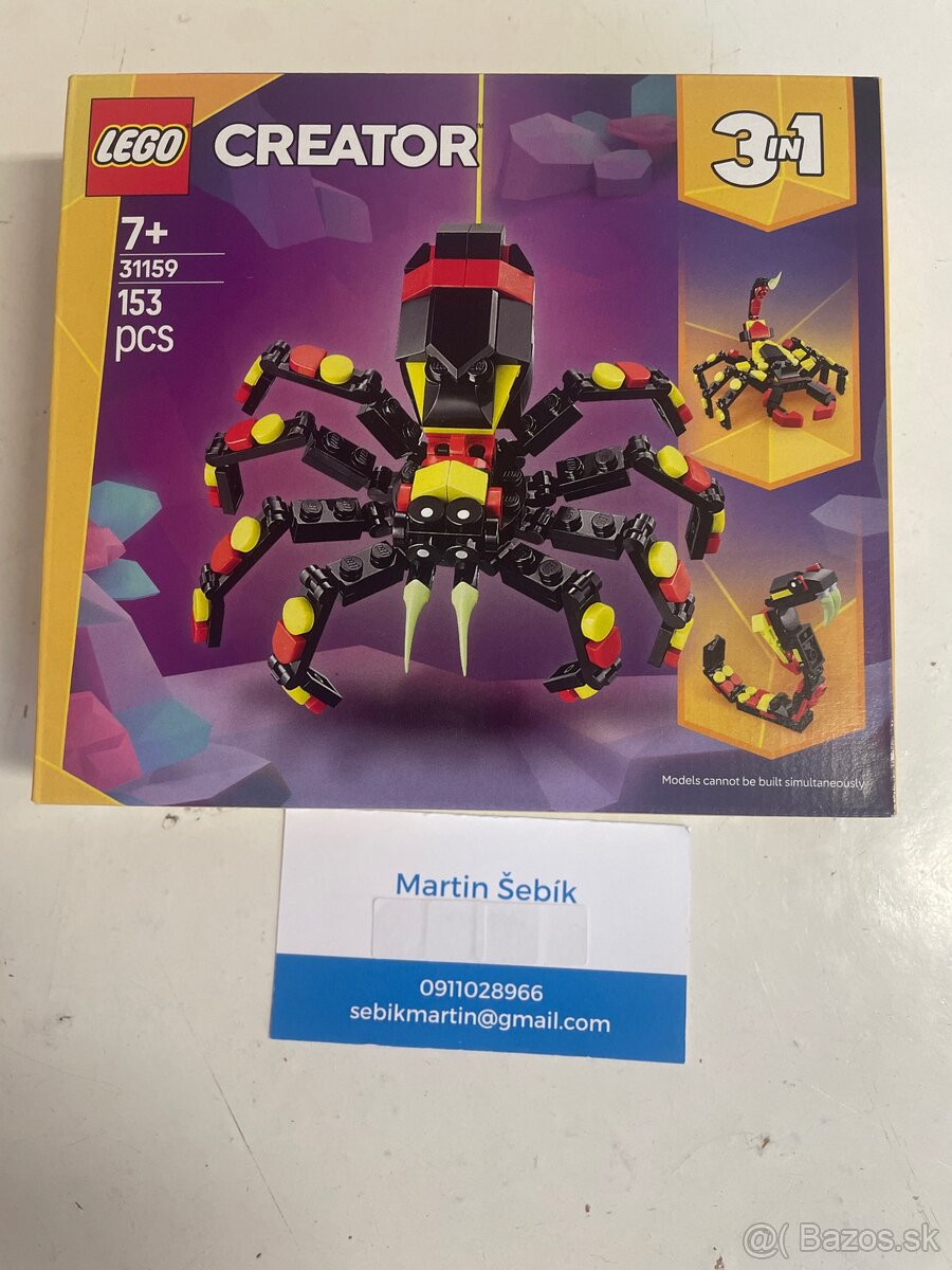 Predám nové neotvorené LEGO 31159 3v1 pavúk