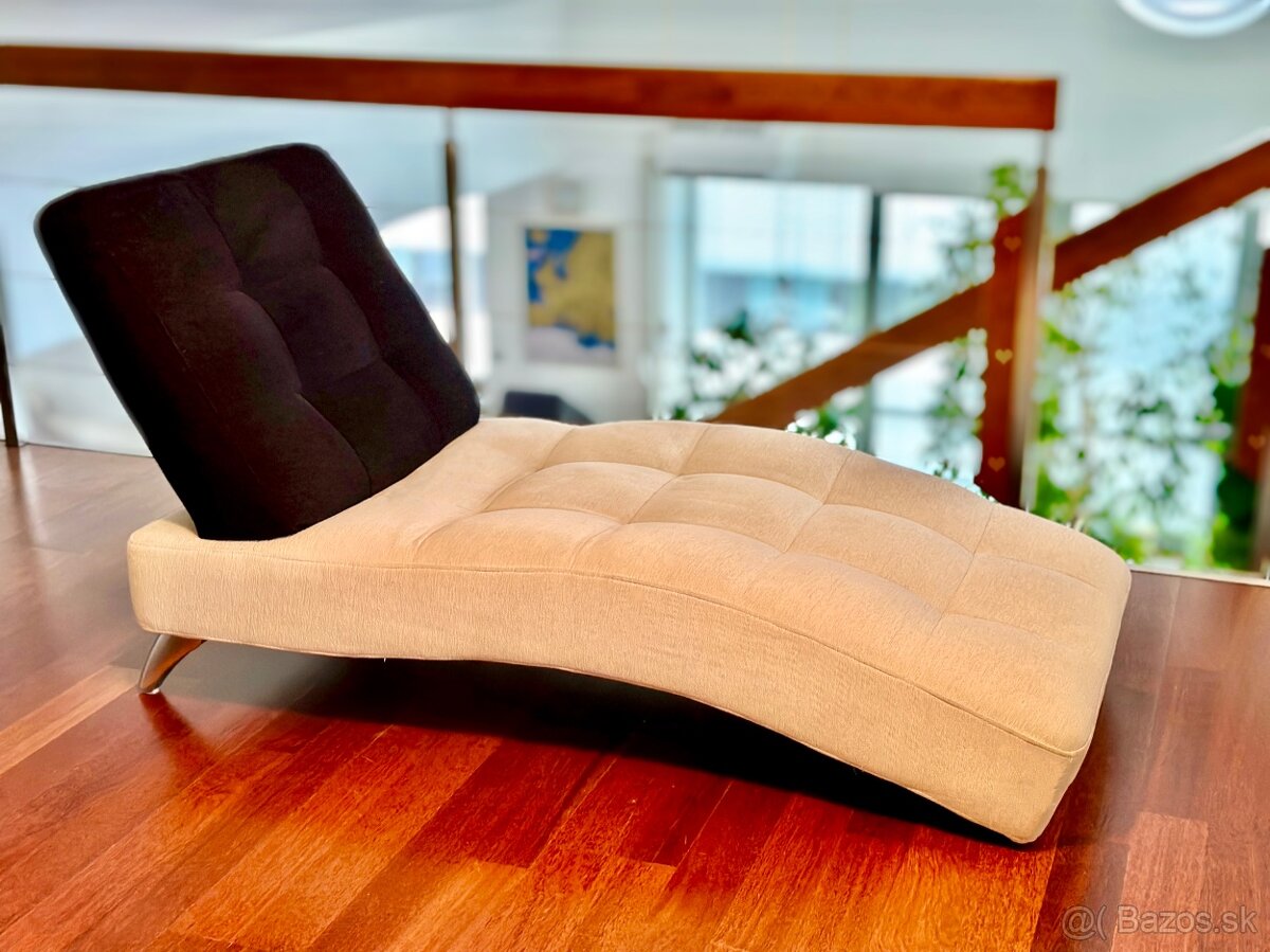 Elegantná leňoška – pieskovo-čierna, čalúnen