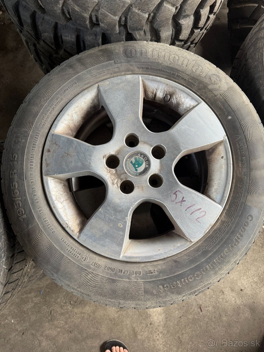 ALU disky ŠKODA 5x112, R15, ET50, 6,5J