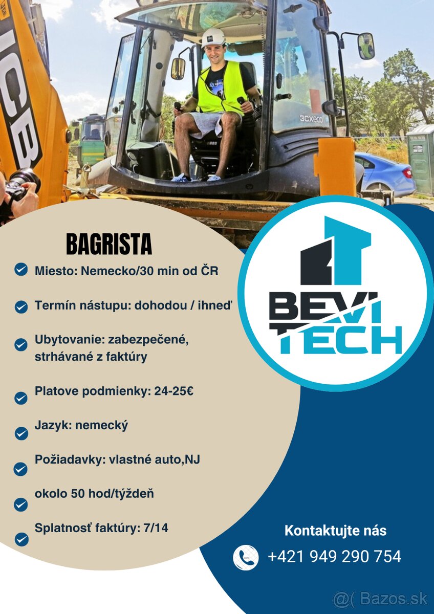 bagrista – Nemecko (len cca30 min od hraníc s ČR)