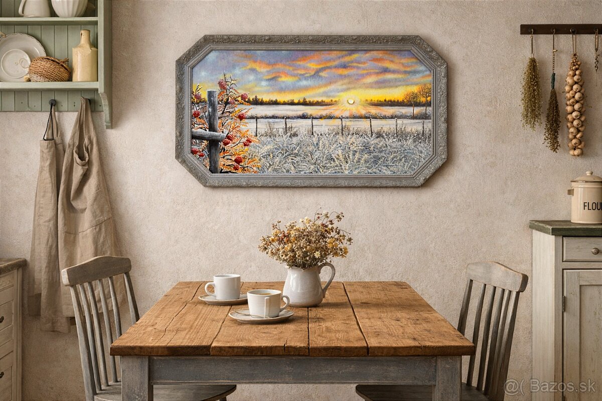 Obraz v starom drevenom ráme 100x60