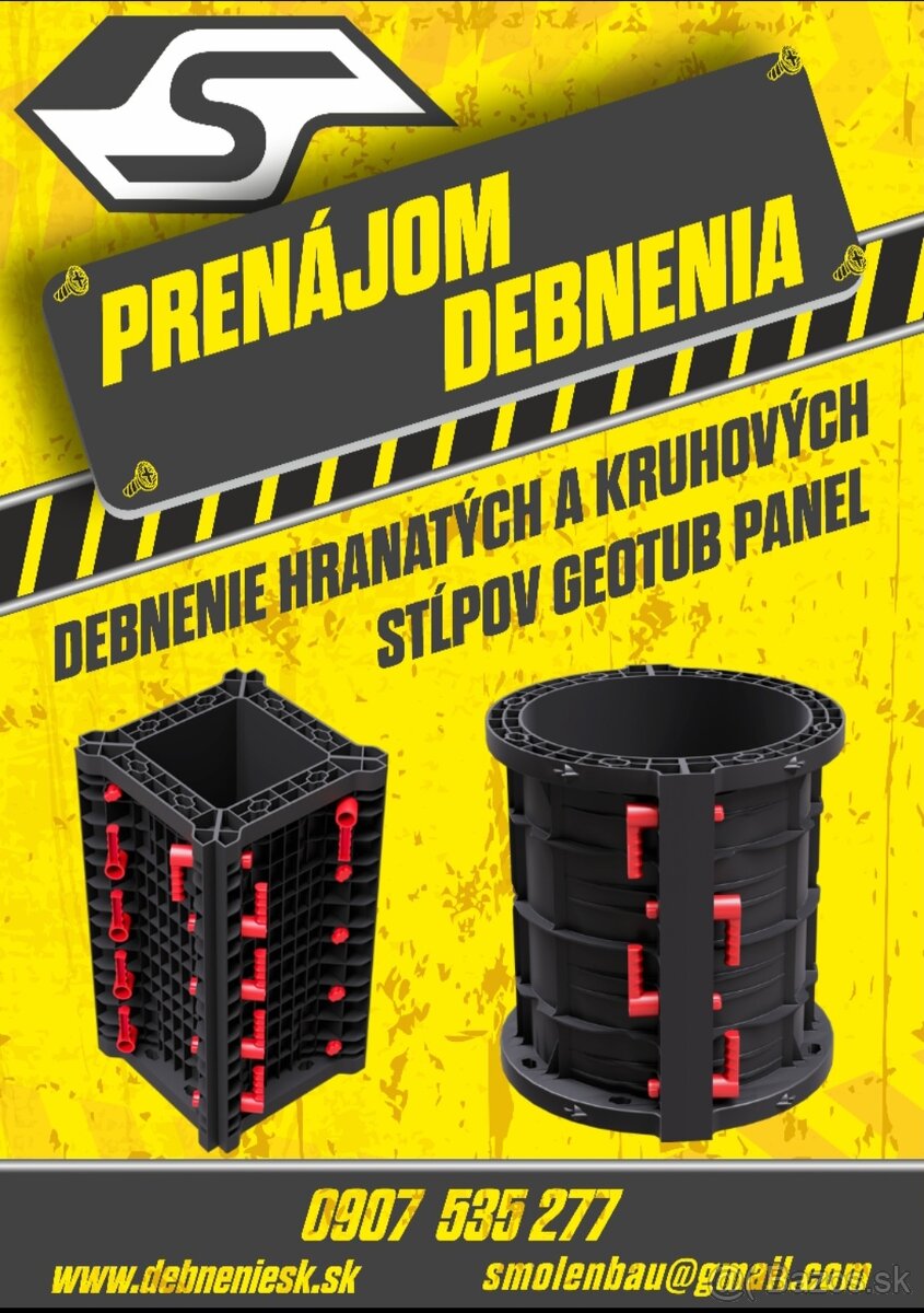 Plastove Debnenie patiek stlpov pásov