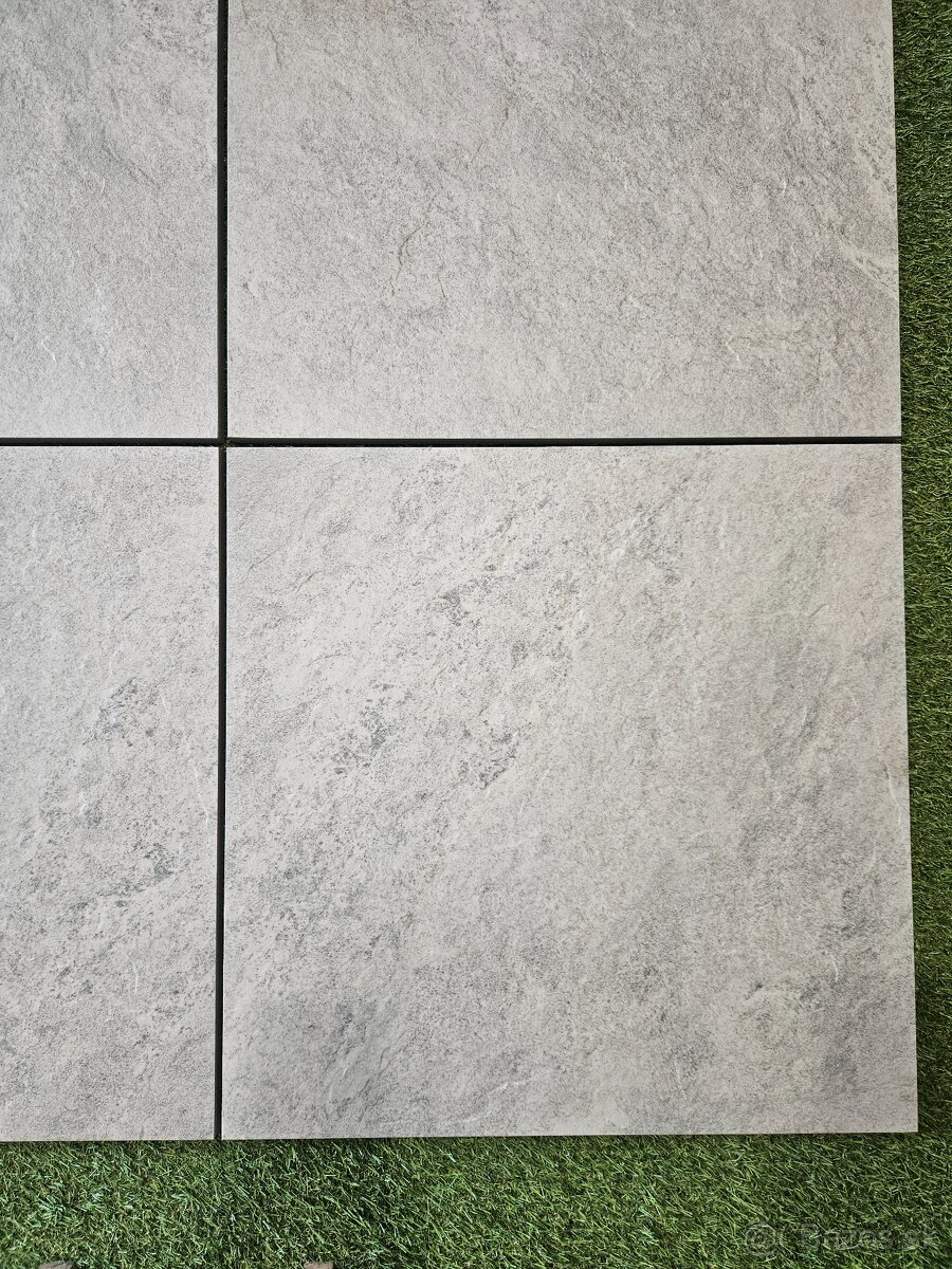 Terasová dlažba protišmyk sivá silver ako kameň 60x60x2 cm