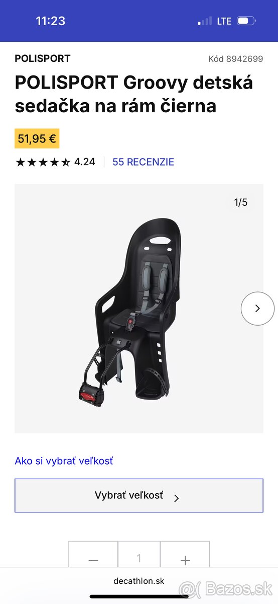 detská sedačka na rám