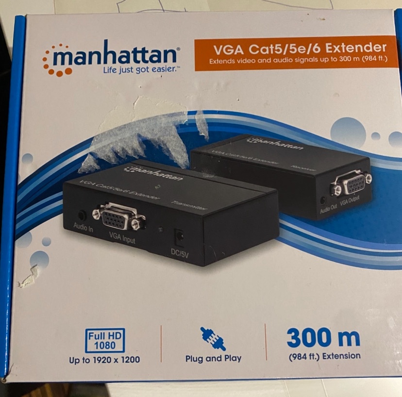 VGA Cat5/5e/6 Extender 300m