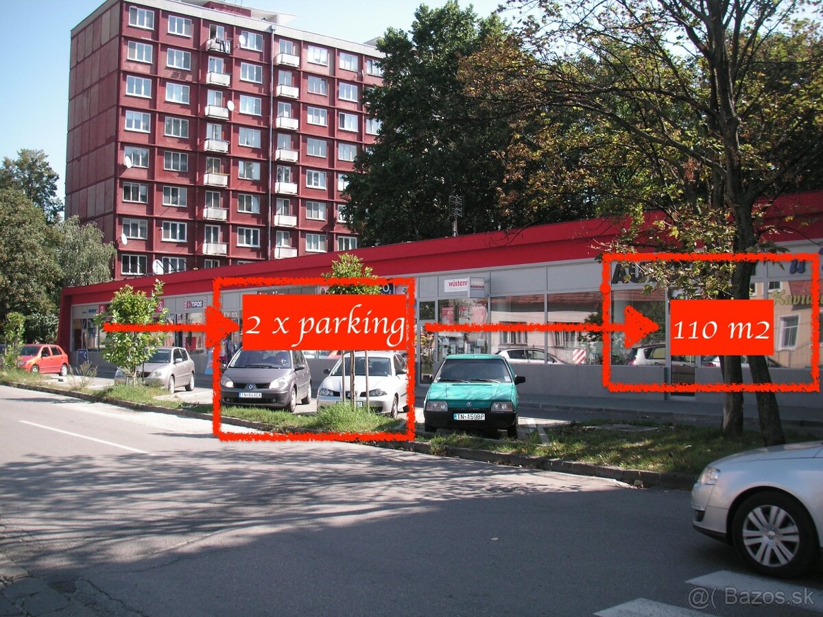 Obchodný priestor 110m2 s PARKOVANÍM centrum Trenčín